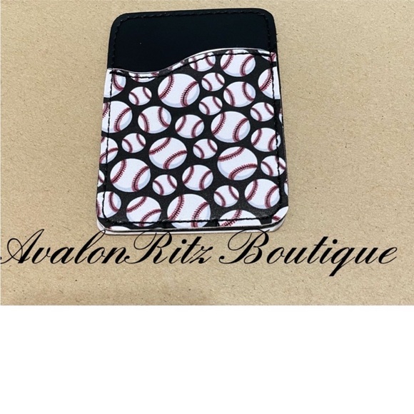 NEW Baseball Print Card Holder Phone Pocket - Picture 3 of 3